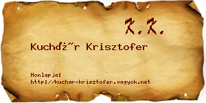 Kuchár Krisztofer névjegykártya